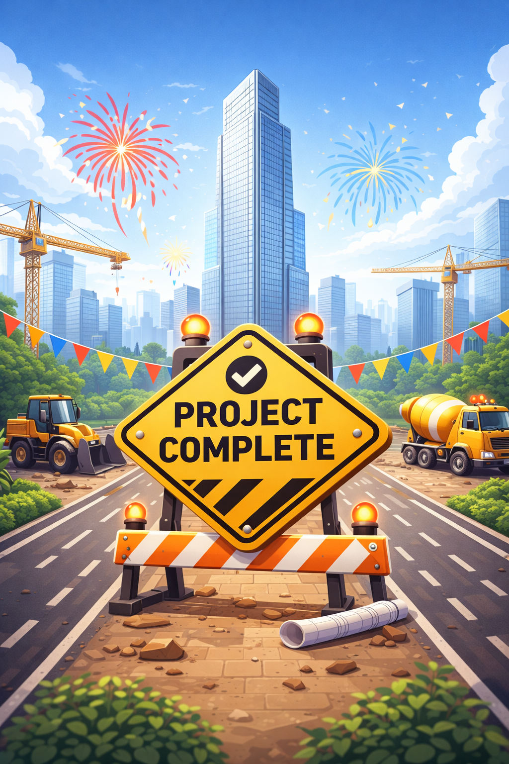 Finished modern building